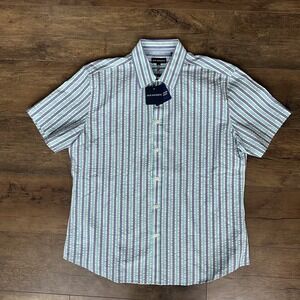 Jack Maverick Shirt Mens Large blue short Sleeve Casual shirt. New with tags